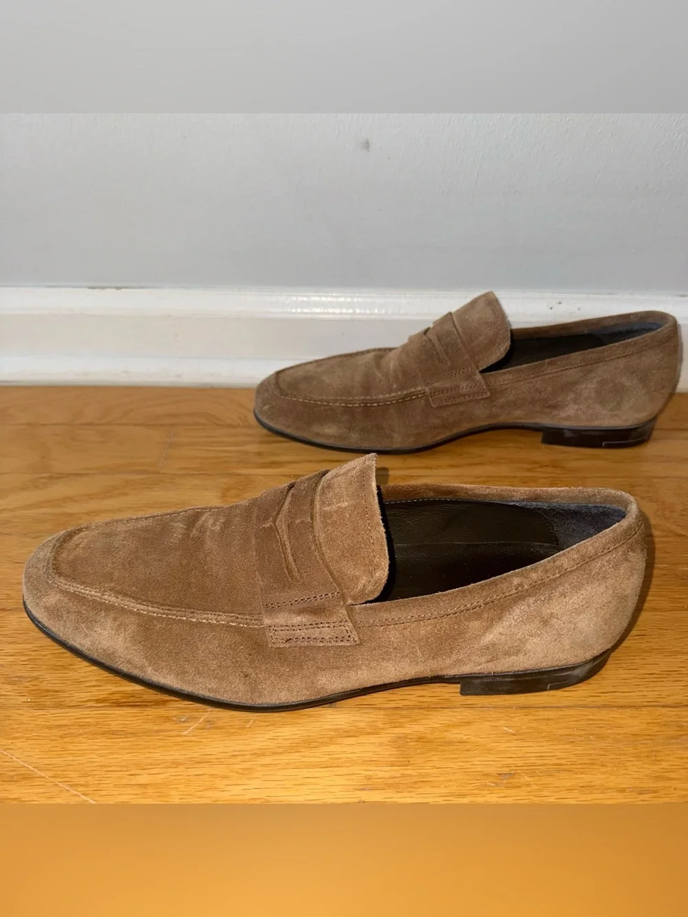 To Boot New York Adam Derrick Suede Penny Loafers NYC Map Sole Tan Brown Italy 8